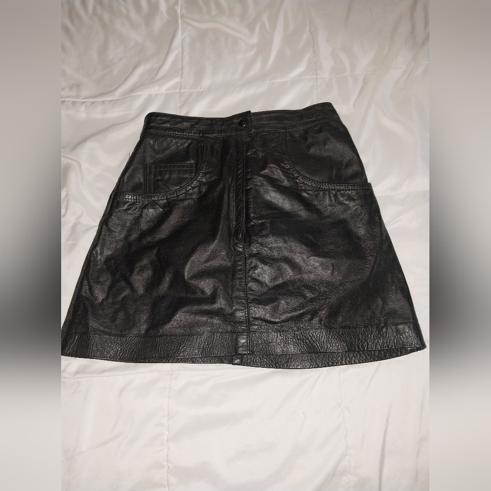 Black Leather Mini Skirt